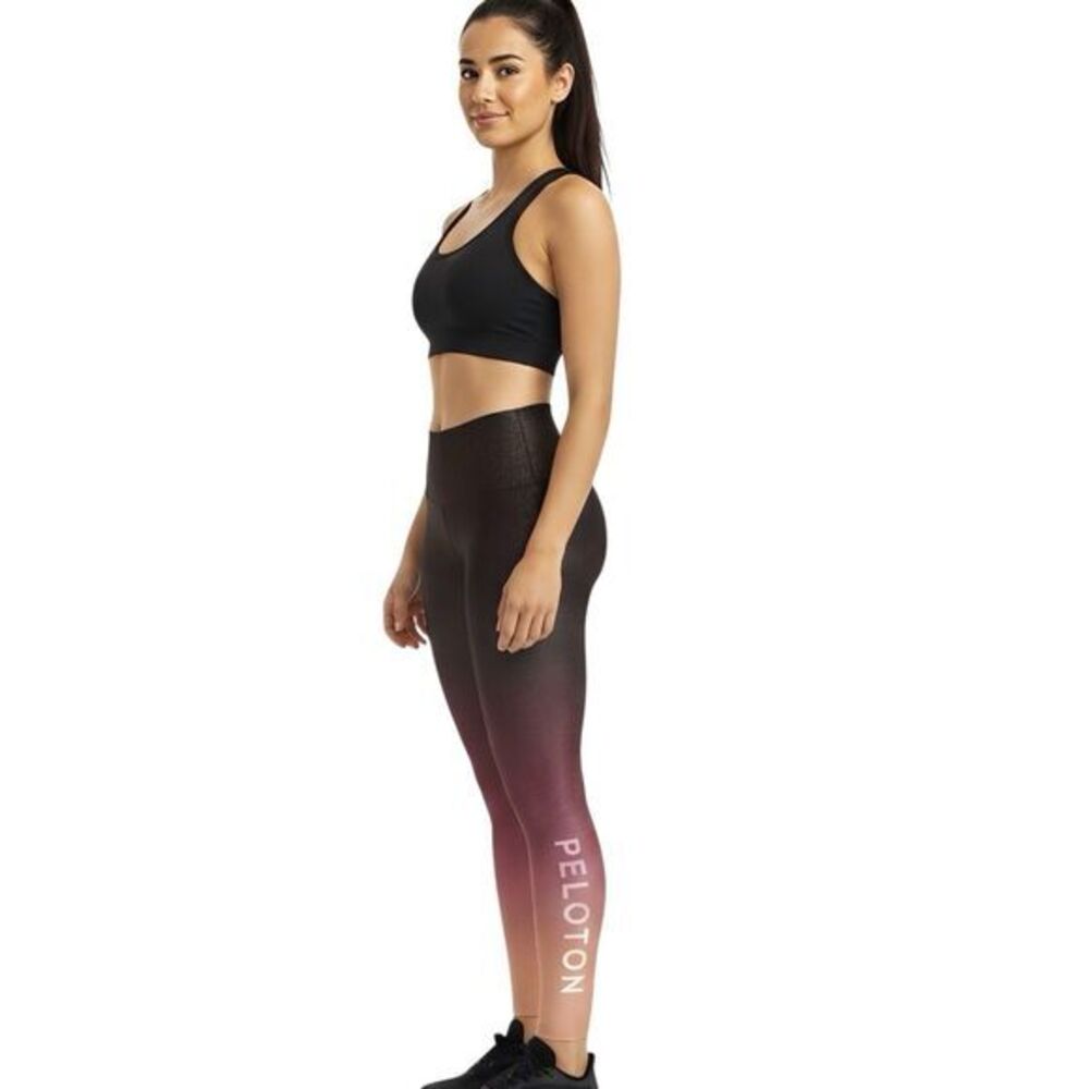 Peloton Womens Leggings Sz Small High Waist X Sunrise Fade Sparkle Compression